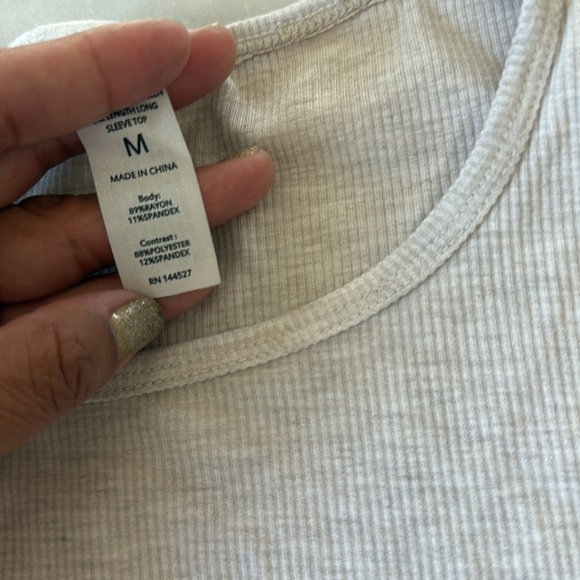 Yogalicious heavenly rib long sleeve 2 pack Long Sleeve Tops Beige & Black Sz M - Picture 5 of 12